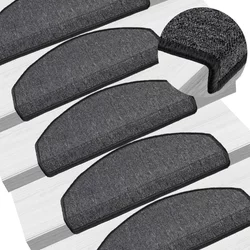 Prostirke za stepenice 15 kom 65x24x4 cm antracit poluokrugle velike