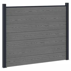 vidaXL vidaXL Plošča ograje WPC in aluminij Siva, (5000249559)