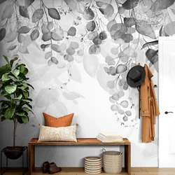 Tapeta črnobel dotik narave - 98x66
