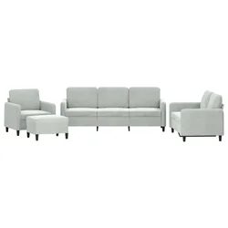 4-dijelni set sofa svjetlosivi baršunasti