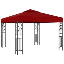 Vidaxl Paviljon 3x3 m vinsko rdeč