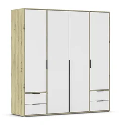 Boxxx omara S KLASIČNIMI VRATI, bela, hrast artisan