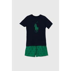 Otroška bombažna pižama Polo Ralph Lauren zelena barva
