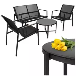 Gardlov vrtni set namještaja 4u1 (sofa + 2 stolice + stol) s kaljenim staklom – balkon/terasa