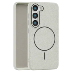 Leather Grip MagSafe maska za Samsung Galaxy S23 - Siva