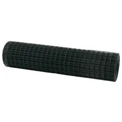 Vidaxl Evropska ograja Zelena 1,4 x 10 m PVC prevlečen železo