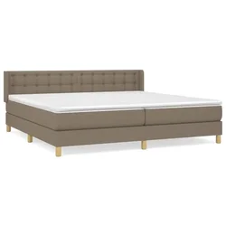 Vidaxl Box spring postelja z vzmetnico taupe 180x200 cm blago
