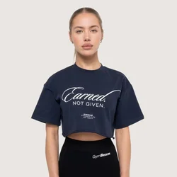 GymBeam Women‘s Earned Cropped T-shirt Midnight