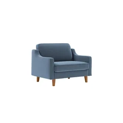ATELIER DEL SOFA 1-Seat Sofa - fotelja Robin Loveseat Ocean Blue Walnut