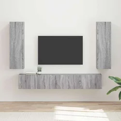 Set TV komoda Zidne 3 pcs Siva Sonoma Konstruirano drvo