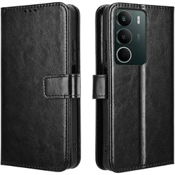 GS Ovitek denarnica Crazy Horse za Realme C71, črn