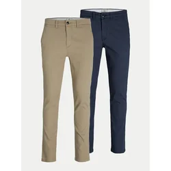JACK & JONES Chino hlače Macro Dave  bež / temno modra