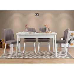 Hanah home Set trpezarijski sto i 4 trpezarijske stolice Costa Belo-Sivi