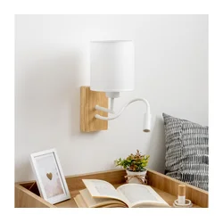 Brilagi - LED zidna lampa NUBILA WOOD 1xE27/25W/230V + LED/3W hrast/bela