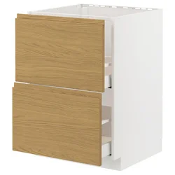 METOD / MAXIMERA Pod.element sudop. i 2front/2fioke, bela/Voxtorp im. hrastovine, 60x60 cm