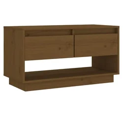 Vidaxl TV omarica medeno rjava 74x34x40 cm trdna borovina