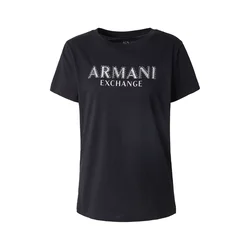 ARMANI EXCHANGE Majica srebrno-siva/črna