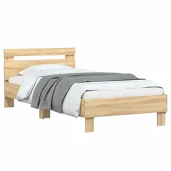 Vidaxl Okvir postelje z naslonjalom Sonoma hrast 80 x 200 cm