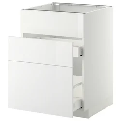 METOD / MAXIMERA Pod.ormarić sudop. i 3front/2fioke, bela/Ringhult bela, 60x60 cm