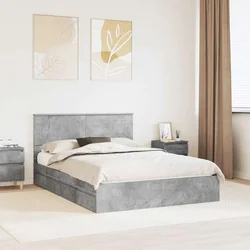 Krevet s od storage s uzglavljem Betonski sivi 150 x 200 cm