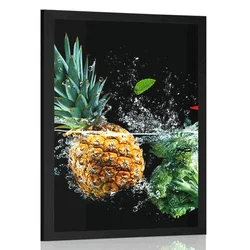 Plakat organsko sadje in zelenjava - 30x45 black
