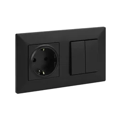 Legrand-Dvojno stikalo za stopnišče 6+6 in hišna vtičnica SC 250V/16A NILOE STEP