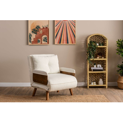 ATELIER DEL SOFA Sofa-krevet sa 1 sedaljkom Cosmo Single Teddy Fabric White