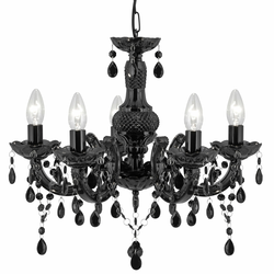 Searchlight 1455-5BK - Luster na lancu MARIE 5xE14/40W/230V