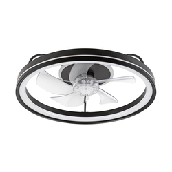 LED plafonsko svetlo sa ventilatorom FARGO LED/37W/230V crno + daljinski upravljač