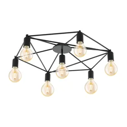 Eglo 97904 - STAITI prislonjen plafonski luster 7xE27/60W/230V crna