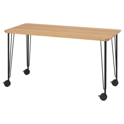ANFALLARE / KRILLE Radni sto, bambus/crna, 140x65 cm