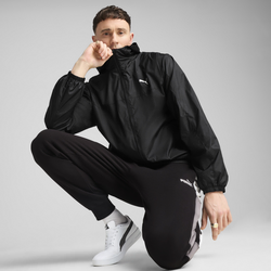 Mens Puma Essentials Regular Windbreaker Jacket, Black, Size M, Clothing