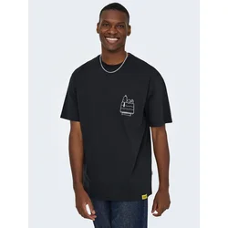 Only & Sons   Onspeanuts Rlx Ss Pct Lic Tee 22038044  Črna