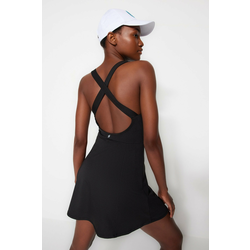 Trendyol Black Scuba/Diving 2 Layer Tennis Knitted Sports Dress With Shorts