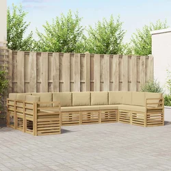 Sekcijska garnitura 10 pcs Bijela i bež 363 x 185,5 x 73 cm