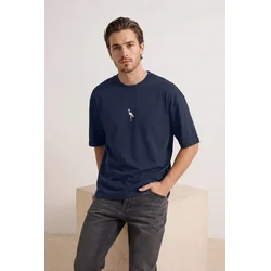 Trendyol Muška majica Tmnss23Ts00243, Tamnoplava