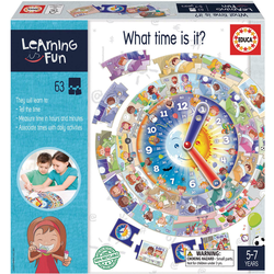 Edukativna igra za najmlađe What Time is it? Educa Učimo koristiti sat sa sličicama 9 dijelova od 5-7 godina