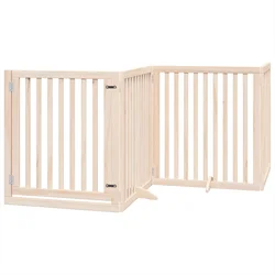 Vrata za pse s vratašcima 12 panela sklopiva 960 cm drvo topole