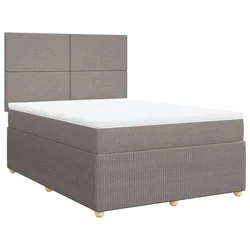 Vidaxl Box spring postelja z vzmetnico taupe 160x200 cm blago