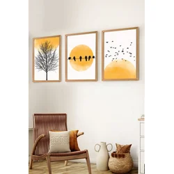 Wallity Set uramljenih MDF slika Myk3007-2, 3 dijela