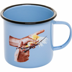 Emajliran vrč TOILETPAPER BIRD Seletti 10 cm modra