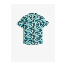 Koton Floral Patterned Cotton Short Sleeve Shirt