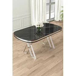 Hanah Home Trpezarijski sto Zae, 168x76x90 cm, Hrom