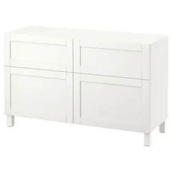 BESTA Komb.odlaganje s vratima/fiokama, bela/Hanviken/Stubbarp bela, 120x42x74 cm