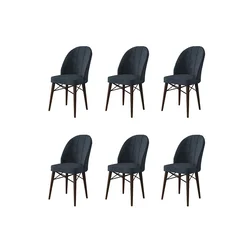 Hanah Home Set stolica Ritim, 44x96x42 cm, 6 komada, Antracit-braon
