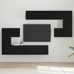 TV Jedinice Zidne 4 pcs Crni hrast Konstruirano drvo