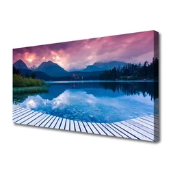 tulup.si Slika na platnu Mountain lake landscape 120x60 cm