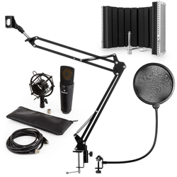 AUNA MIC-920B, set V5, KONDENZATORSKI MIKROFON, NOSAČ MIKROFONA, APSORPCIJSKI PANEL, POP FILTER