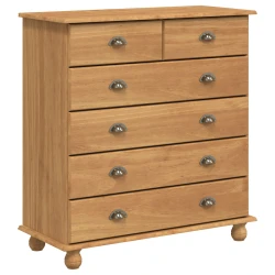 Komoda ASKIM Smeđa 91 x 40 x 95,5 cm Čvrsto borovo drvo