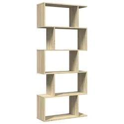 Pregrada / regal za knjige 5 razina hrast 70x24x161 cm drveni